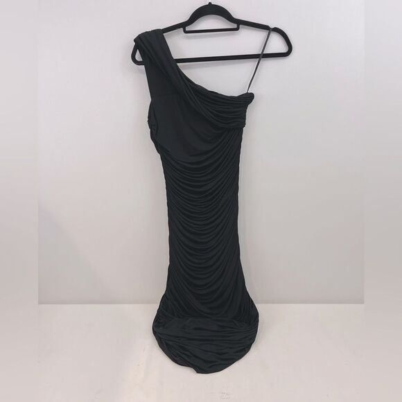 Bergdorf Goodman  Elie Tahari Draped Black Dress One Shoulder Small - Picture 1 of 8